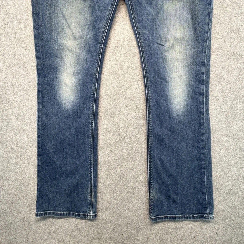 Diesel Mens Jeans 32x32 (Fits 34x31) Blue Zatiny Regular Bootcut Stone Wash